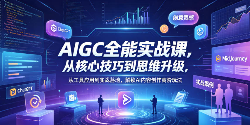 AIGC全能实战课，从核心技巧到思维升级，从工具应用到实战落地，解锁AI内容创作高阶玩法-铜臭网