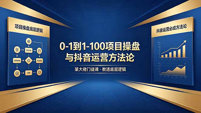 0-1到1-100怎么建？某大佬门徒课教透项目操盘底层逻辑+抖音运营必成方法论-铜臭网