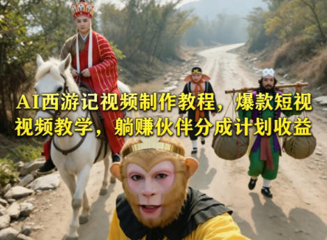 AI西游记视频制作教程，爆款短视频教学，躺賺伙伴分成计划收益-铜臭网