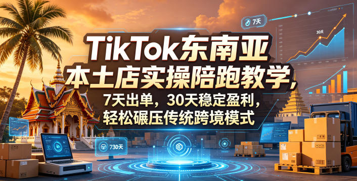 TikTok东南亚本土店实操陪跑教学,7天出单,30天稳定盈利,轻松碾压传统跨境模式-铜臭网