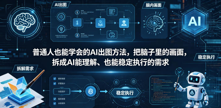 普通⼈也能学会的AI出图⽅法，把脑子里的画面，拆成AI能理解、也能稳定执行的需求【文档】-铜臭网