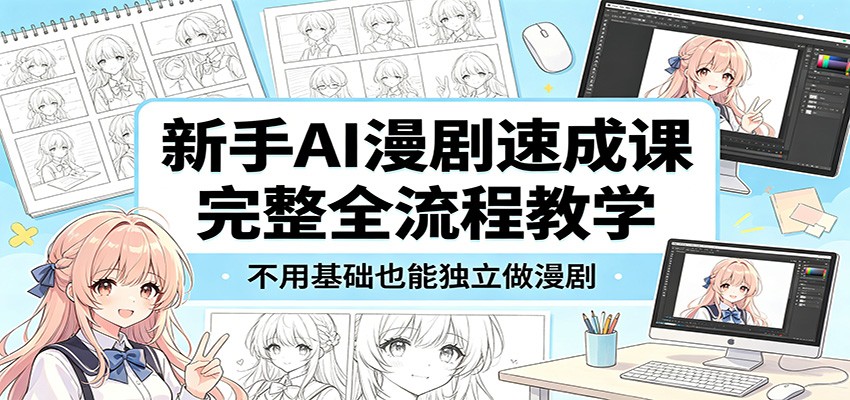 新手AI漫剧速成课：完整全流程教学，不用基础也能独立做漫剧-铜臭网