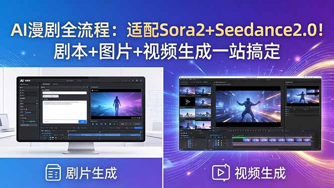 AI漫剧全流程：适配Sora2+Seedance2.0！剧本+图片+视频生成一站搞定-铜臭网