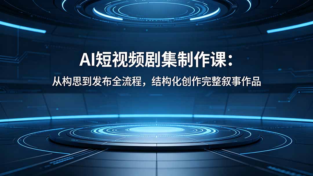 AI短视频剧集制作课：从构思到发布全流程，结构化创作完整叙事作品-铜臭网
