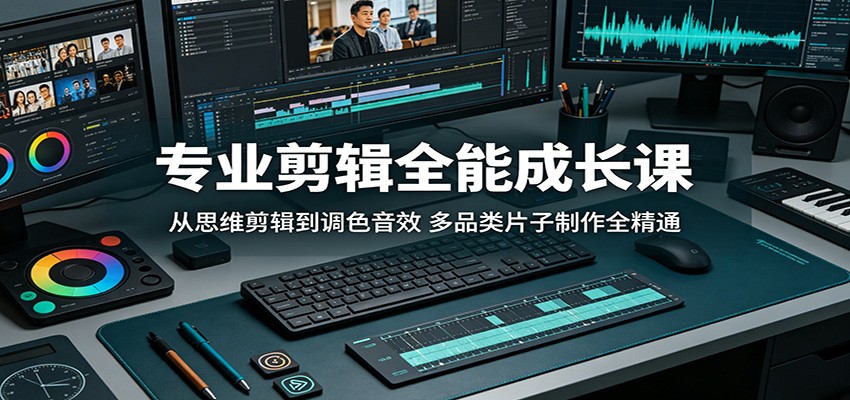 专业剪辑全能成长课:从思维剪辑到调色音效,多品类片子制作全精通-铜臭网