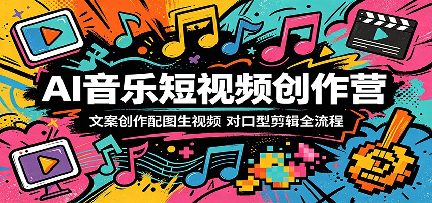 AI音乐短视频创作营：文案创作配图生视频，对口型剪辑全流程-铜臭网