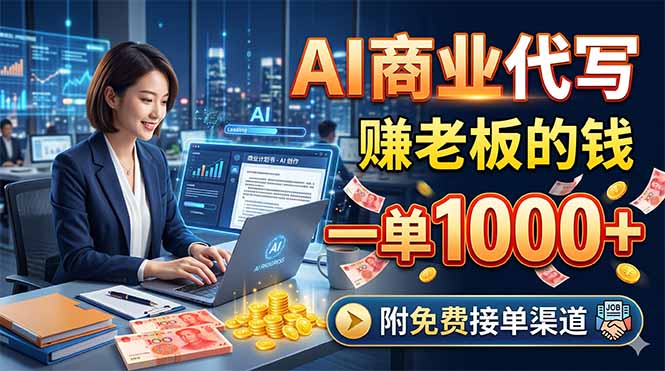 AI商业代写，赚老板的钱，一单1000+，附免费接单渠道-铜臭网
