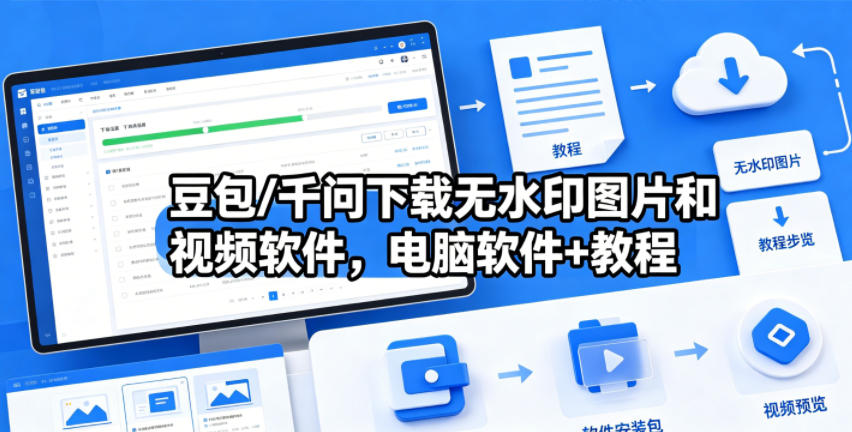 豆包/千问下载无水印图片和视频软件,电脑软件+教程-铜臭网