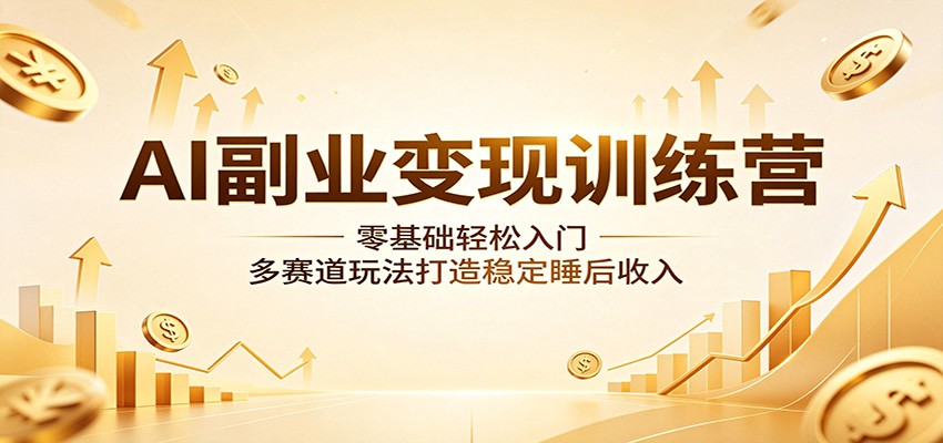 AI副业变现训练营：零基础轻松入门，多赛道玩法打造稳定睡后收入-铜臭网
