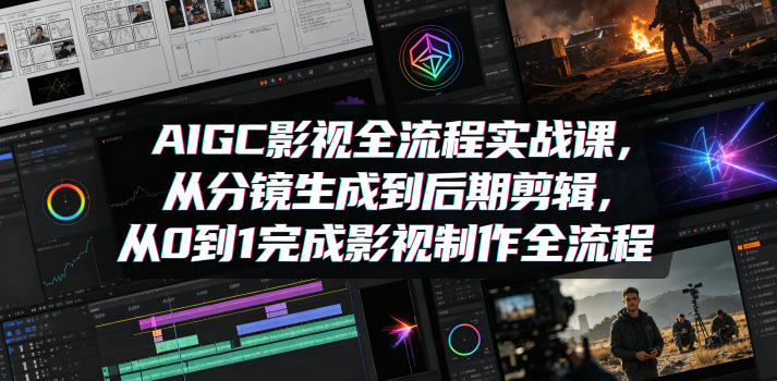 AIGC影视全流程实战课，从分镜生成到后期剪辑，从0到1完成影视制作全流程-铜臭网