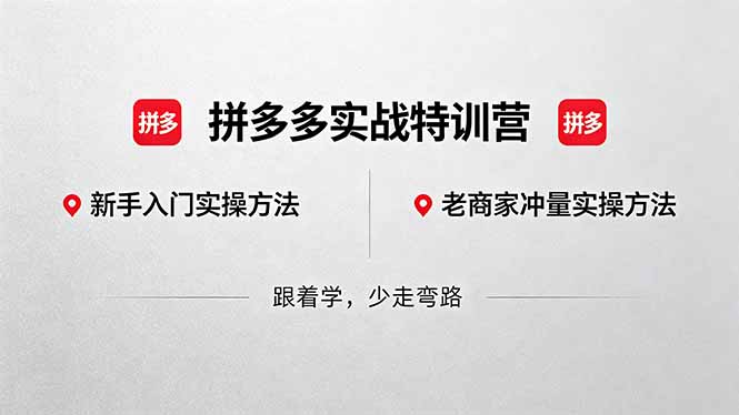 拼多多实战特训营(更新5月15-铜臭网