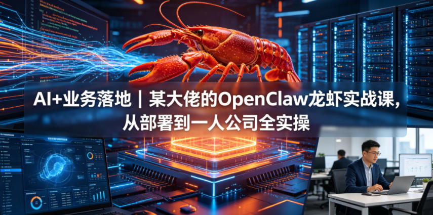AI+业务落地｜某大佬的OpenClaw小龙虾实战课，从部署到一人公司全实操-铜臭网