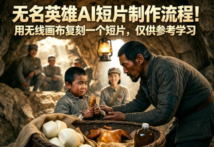 无名英雄AI短片制作流程！用无线画布复刻一个短片，仅供参考学习-铜臭网
