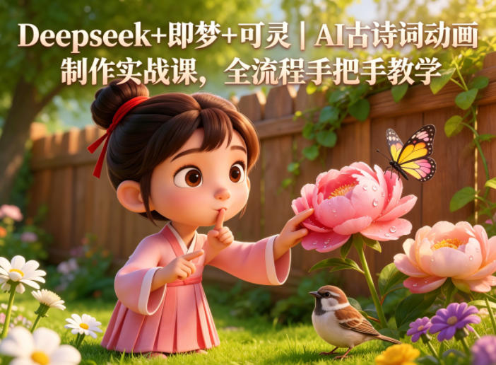Deepseek+即梦+可灵|AI古诗词动画制作实战课,全流程手把手教学-铜臭网