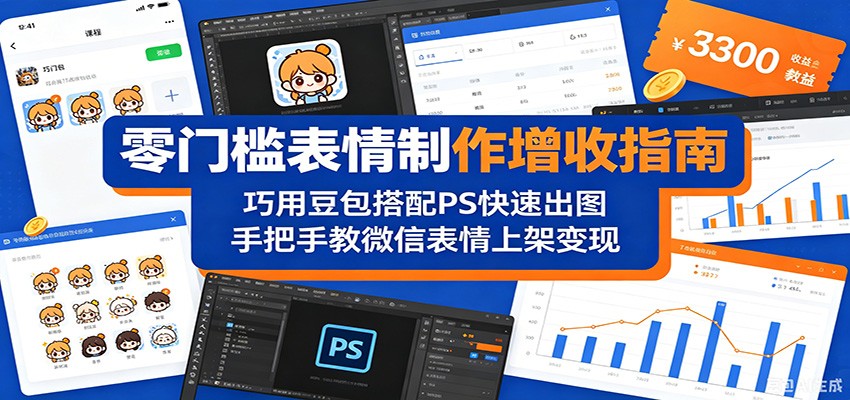 零门槛表情制作增收指南:巧用豆包搭配 PS 快速出图,手把手教微信表情上架变现-铜臭网