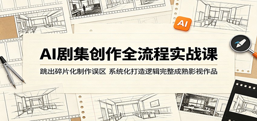 AI剧集创作全流程实战课：跳出碎片化制作误区，系统化打造逻辑完整成熟影视作品-铜臭网