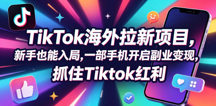 Tc联盟TikTok海外拉新项目，新手也能入局，一部手机开启副业变现，抓住Tiktok红利-铜臭网