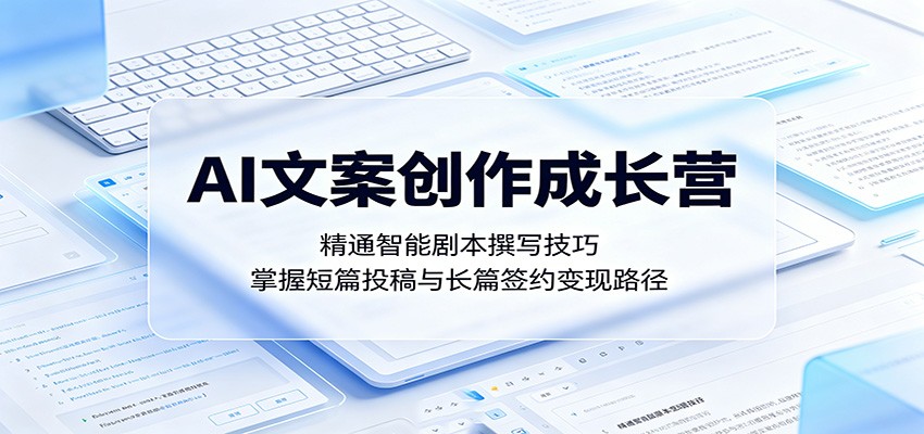 AI文案创作成长营：精通智能剧本撰写技巧，掌握短篇投稿与长篇签约变现路径-铜臭网