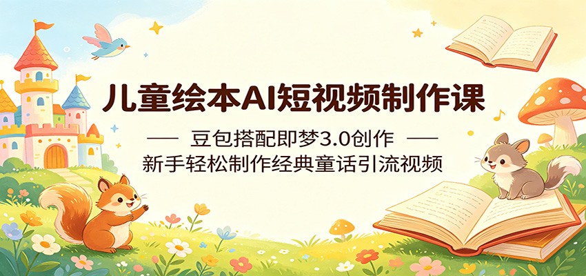 儿童绘本AI短视频制作课：豆包搭配即梦3.0创作，新手轻松制作经典童话引流视频-铜臭网