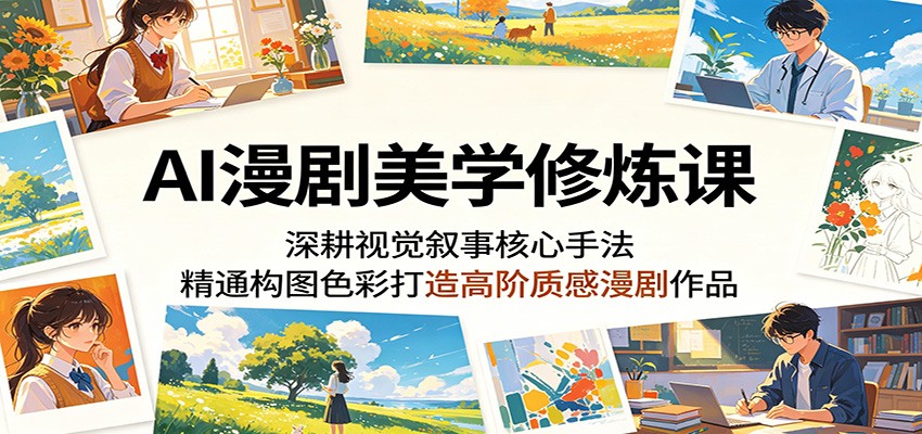 AI漫剧美学修炼课：深耕视觉叙事核心手法，精通构图色彩打造高阶质感漫剧作品-铜臭网