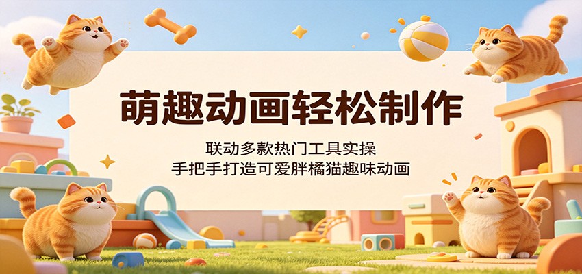 萌趣动画轻松制作，联动多款热门工具实操，手把手打造可爱胖橘猫趣味动画-铜臭网