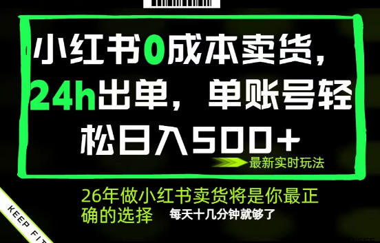 小红书0成本AI卖货,24小时出单,全流程托管,保底日入500+,每天十几分钟就够了【揭秘】-铜臭网