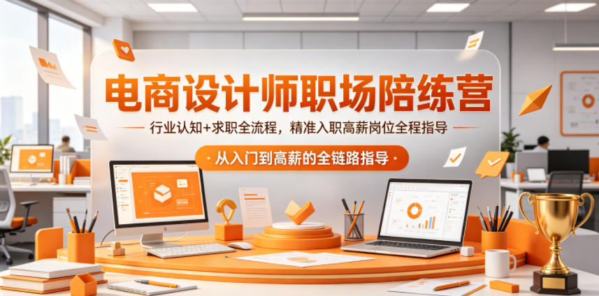 电商设计师职场陪练营,行业认知+求职全流程,精准入职高薪岗位全程指导-铜臭网