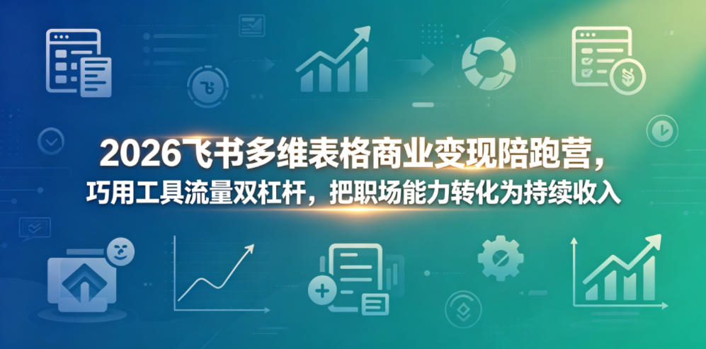 2026飞书多维表格商业变现陪跑营,巧用工具流量双杠杆,把职场能力转化为持续收入-铜臭网