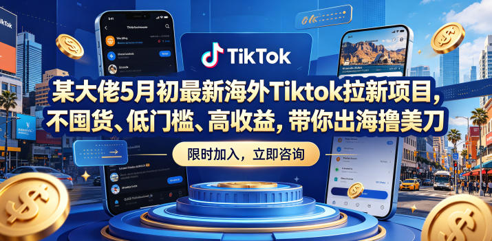 某大佬5月初最新海外Tiktok拉新项目，不囤货、低门槛、高收益，带你出海撸美刀-铜臭网