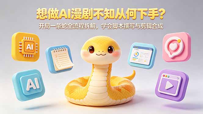 想做AI漫剧不知从何下手?开局一条蛇全流程拆解,学会脚本撰写与剪辑合成-铜臭网