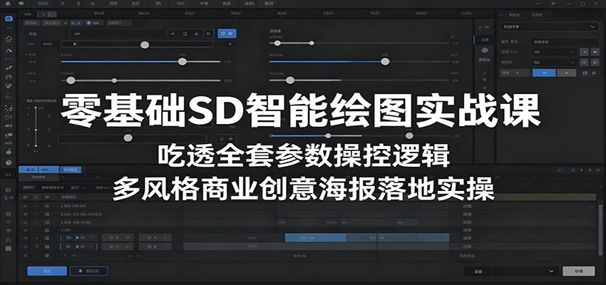 零基础SD智能绘图实战课：吃透全套参数操控逻辑，多风格商业创意海报落地实操-铜臭网