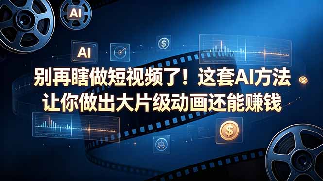 别再瞎做短视频了!这套 AI 方法让你做出大片级动画还能赚钱【原创双语字幕】-铜臭网