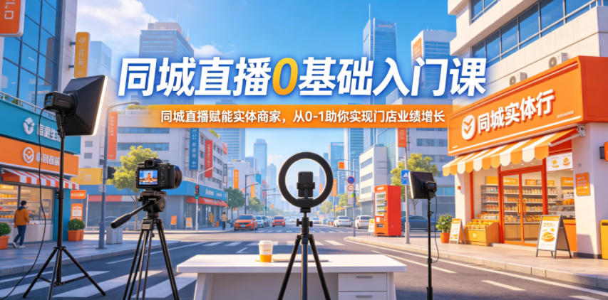 同城直播0基础入门课,同城直播赋能实体商家,从0-1助你实现门店业绩增长-铜臭网