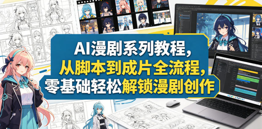 AI漫剧系列教程,从脚本到成片全流程,零基础轻松解锁漫剧创作-铜臭网