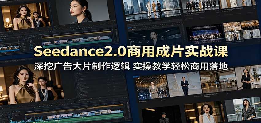 Seedance2.0商用成片实战课：深挖广告大片制作逻辑，实操教学轻松商用落地-铜臭网