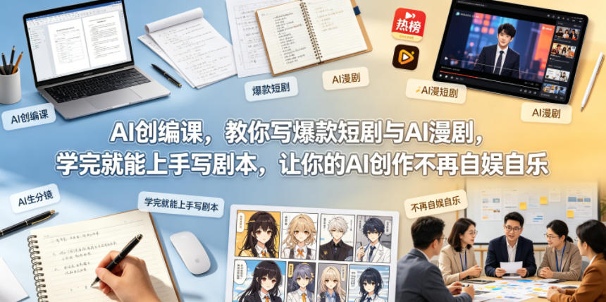 AI创编课,教你写爆款短剧与AI漫剧,学完就能上手写剧本,让你的AI创作不再自娱自乐(更新0521)-铜臭网