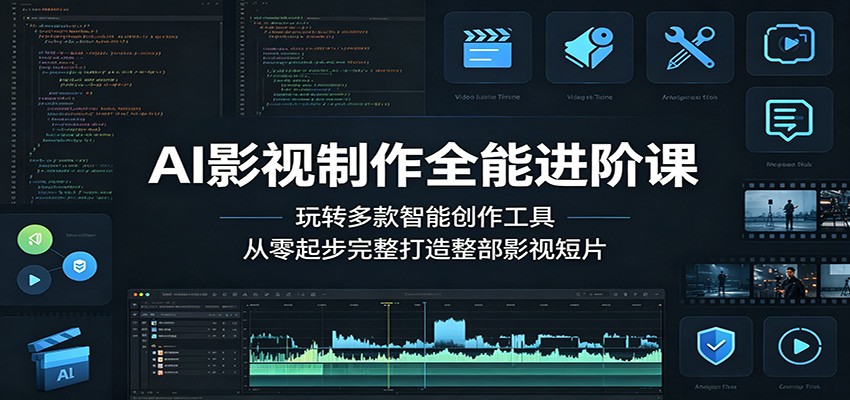AI影视制作全能进阶课:玩转多款智能创作工具,从零起步完整打造整部影视短片-铜臭网
