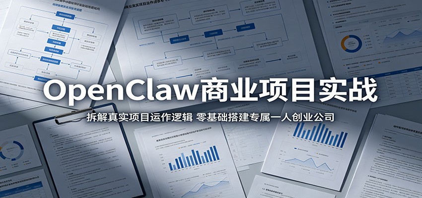 OpenClaw商业项目实战：拆解真实项目运作逻辑，零基础搭建专属一人创业公司-铜臭网