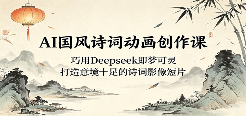 AI国风诗词动画创作课：巧用Deepseek即梦可灵，打造意境十足的诗词影像短片-铜臭网