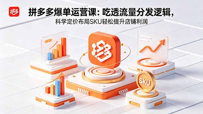 拼多多爆单运营实战课：吃透流量分发逻辑，科学定价布局SKU轻松提升店铺利润-铜臭网