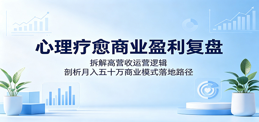 心理疗愈商业盈利复盘：拆解高营收运营逻辑，剖析月入五十万商业模式落地路径-铜臭网