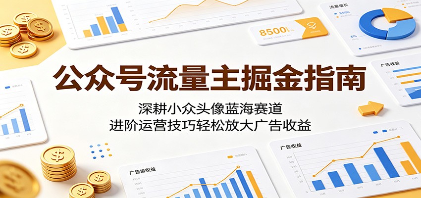 公众号流量主掘金指南：深耕小众头像蓝海赛道，进阶运营技巧轻松放大广告收益-铜臭网