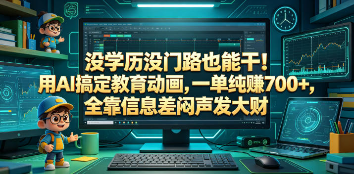 没学历没门路也能干！用AI搞定教育动画，一单纯賺700+，全靠信息差闷声发大财【揭秘】-铜臭网