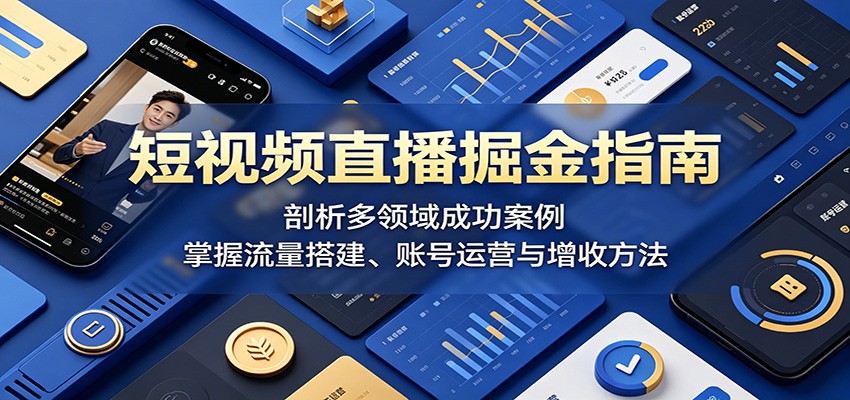 短视频直播掘金指南：剖析多领域成功案例，掌握流量搭建、账号运营与增收方法-铜臭网