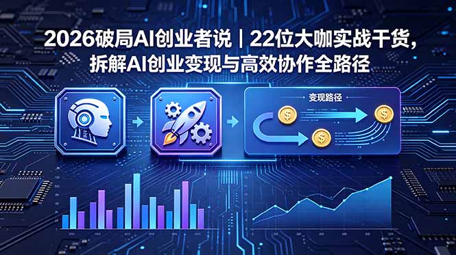 2026 破局 AI 创业者说｜22 位大咖实战干货，拆解 AI 创业变现与高效协作全路径-铜臭网