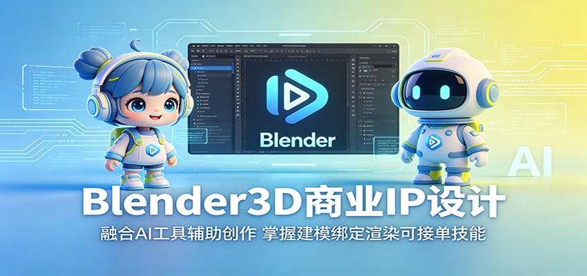 Blender3D商业IP设计：融合AI工具辅助创作，掌握建模绑定渲染可接单技能-铜臭网