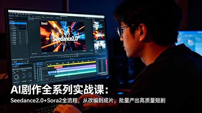 AI剧作全系列实战课：Seedance2.0+Sora2全流程，从改编到成片，批量产出高质量短剧-铜臭网