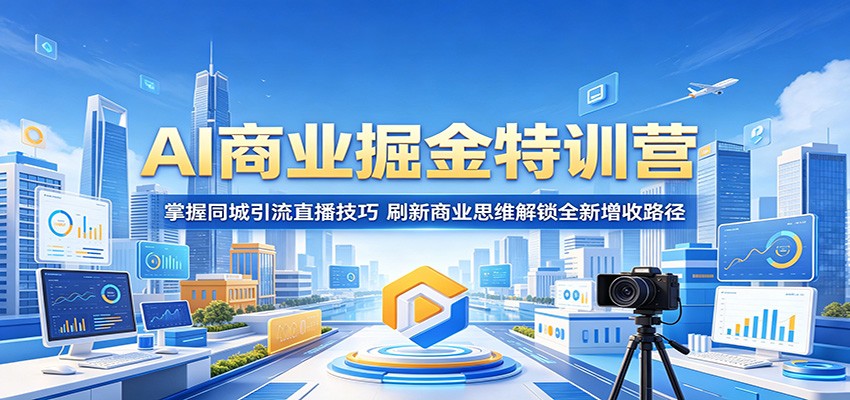 AI商业掘金特训营：掌握同城引流直播技巧，刷新商业思维解锁全新增收路径-铜臭网
