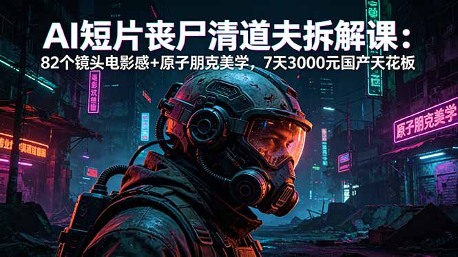 AI短片《丧尸清道夫》拆解课：82个镜头电影感+原子朋克美学，7天3000元国产天花板-铜臭网
