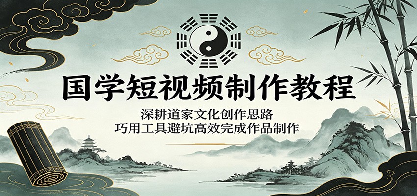 国学短视频制作教程：深耕道家文化创作思路，巧用工具避坑高效完成作品制作-铜臭网